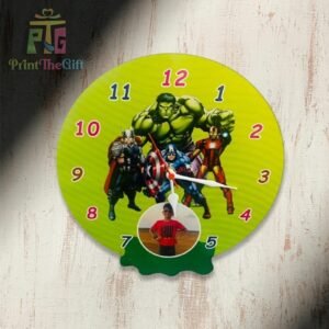 "Custom Kids Wall Clock with Cartoon Design – Perfect for Playrooms"