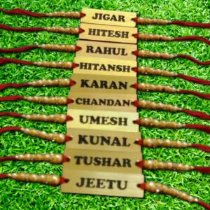 "Name Personalized Wooden Rakhi – Unique Gift for Brothers"