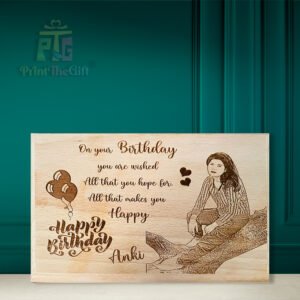 "Engraved Wooden Photo Frame – Custom Birthday Gift for Him or Her"