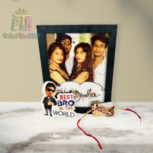 "Rakhi Special Combo Frame with MDF Cutout and Rakhi – Perfect Raksha Bandhan Gift"