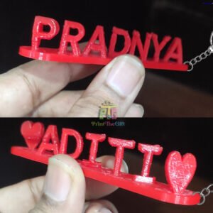 Personalized Dual Name Illusion Key Ring - 3D Printed Custom Key Chain