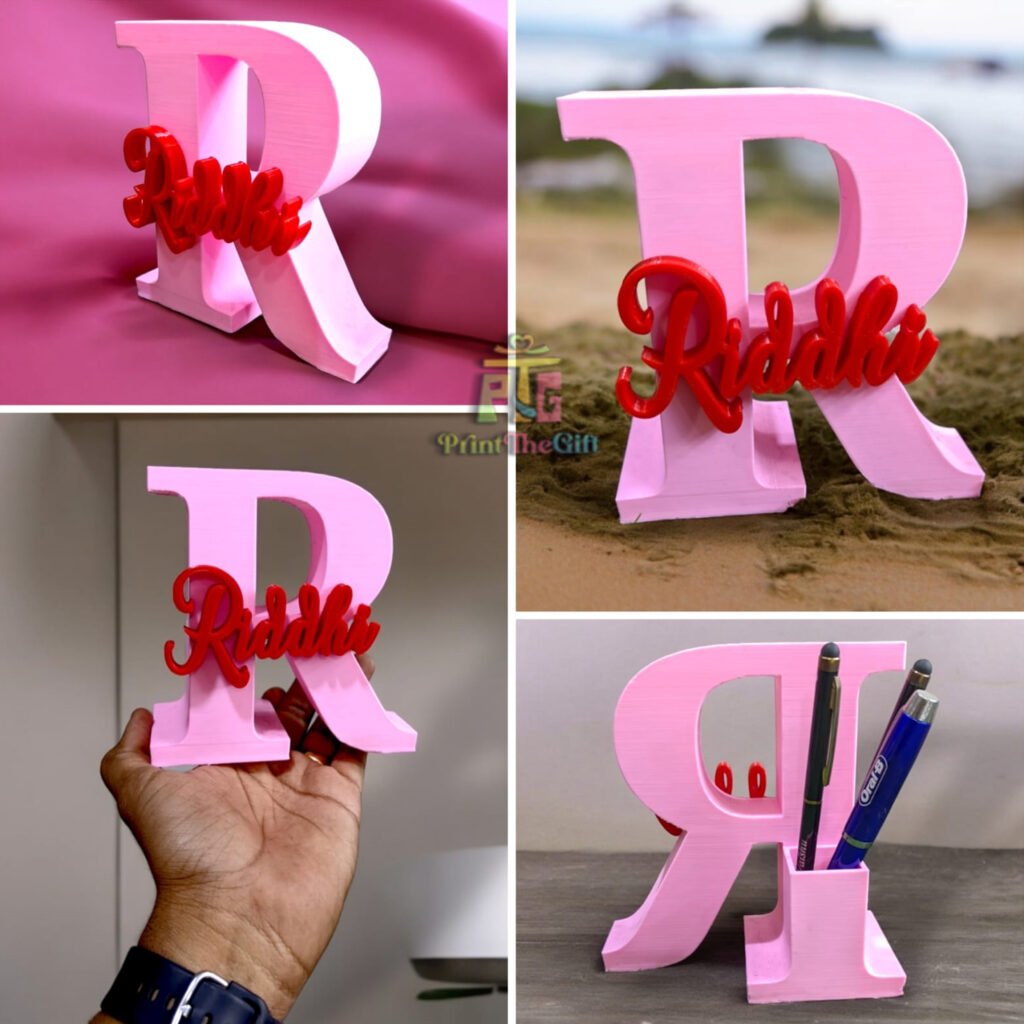 Personalized 3D Initial Letter and Name Pen Stand - Custom Desk ...