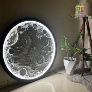 "Home Moon Wall Art – Decorative Lighted Artwork for Living Room Decor"