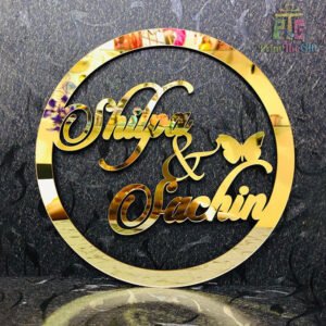 Golden Acrylic Name plate-Home Decor