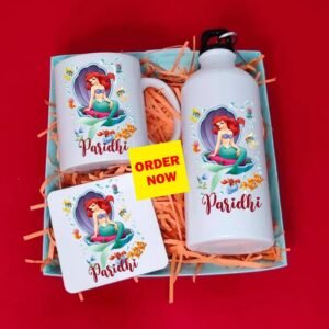 "Festive Gift Hamper – Includes Coffee Mug, Bottle & Greeting Card"