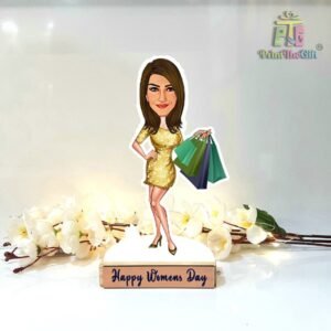 Women’s Custom Shopping Caricature – Personalized Face Change Gift