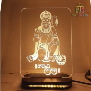 Hanuman Ji  3D Illusion LED Lamp – Perfect Religious Gift for Home & Temple"