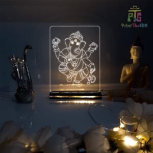 "Personalized Ganesh Ji  3D LED Lamp – Best Gift for Temple, Room & Special Occasions"