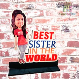 "Best Sister in the World Tabletop Sign – Customizable Sister Gift"