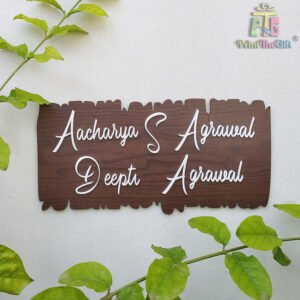 Customizable Decorative MDF Wood + Acrylic Couple Name Plate - Personalized Home Decor for Lasting Impressions