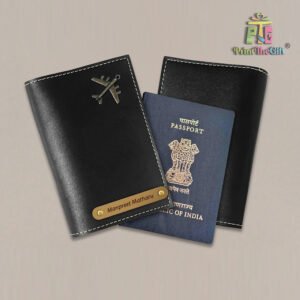 Customized Passport Cover with Name and Charm – Leather Travel Accessory