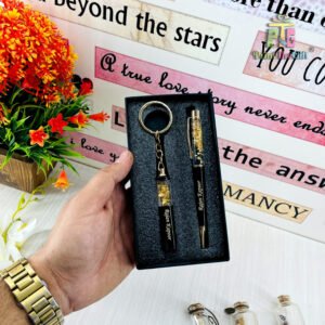 Personalized Gold Pen and Keychain Set – Luxury Gift for Him or Her