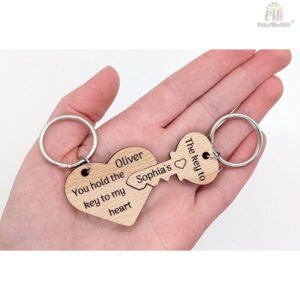 Key To My Heart Personalised Valentine Gift Couples Keyring, Valentine Gift