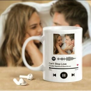 Personalized Black Mug with Spotify Code, Photo & Song – Best Gift for Friends and Loved Ones