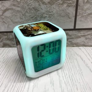 Custom Photo LED Digital Alarm Clock with 7-Color Changing Lights