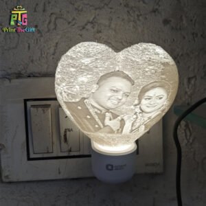 Personalized 3D Moon Night Heart shape Lamp with Your Photo and Message