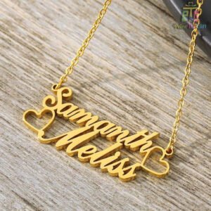 Personalized Double Name Necklace, Keychain, Pendant